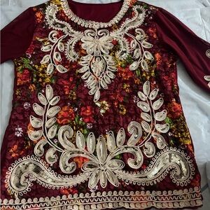Women’s large red pattern shirt